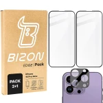 2x Szkło + szybka na aparat Bizon Glass Edge Pack do iPhone 16 Pro Max