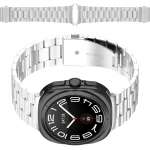 Pasek ze stali nierdzewnej Bizon Strap Watch Aura do Galaxy Watch Ultra 2 / Ultra, srebrny