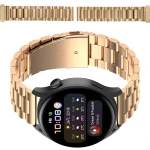 Pasek ze stali nierdzewnej do smartwatcha, Bizon Strap Watch Aura, QuickRelease 18 mm, różowozłoty