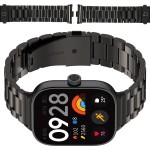 Pasek ze stali nierdzewnej Bizon Strap Watch Aura do Xiaomi Smart Band 9 Pro/8 Pro / Redmi Watch 6/5/4, czarny