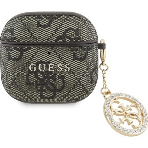 Etui Guess 4G Strass Charm Case AirPods 4,  brązowe