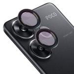 Szkło na aparat Bizon Glass Snap Lens do Xiaomi Poco F6, 1 zestaw, czarna ramka