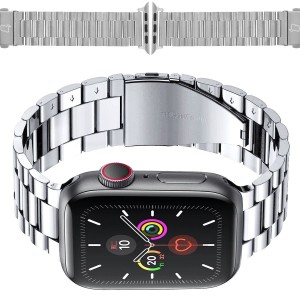 Pasek ze stali nierdzewnej Bizon Strap Watch Aura do Apple Watch 44/45/46/49 mm, srebrny