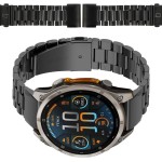 Pasek ze stali nierdzewnej do smartwatcha, Bizon Strap Watch Aura, QuickFit 22 mm, czarny