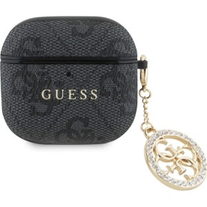 Etui Guess 4G Strass Charm Case AirPods 4,  czarne