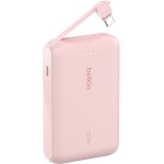 Bateria Belkin Boost Power Bank 10K 20W 10000 mAh z kablem USB-C PD, różowa
