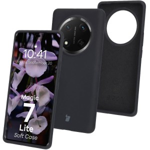 Silikonowe etui Bizon Soft Case do Honor Magic7 Lite, czarne