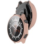Etui ze szkłem do zegarka Bizon Case Watch Adamo do OnePlus Watch 3 / Oppo Watch X2, różowe