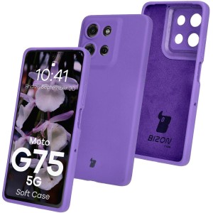 Silikonowe etui Bizon Soft Case do Motorola Moto G75 5G, fioletowe