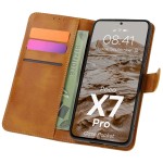 Etui z klapką Bizon Case Pocket do Xiaomi Poco X7 Pro, brązowe
