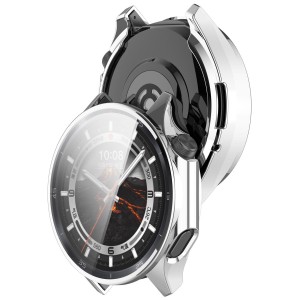 Etui z osłoną ekranu Bizon Case Watch Felipe do OnePlus Watch 3 / Oppo Watch X2, srebrne