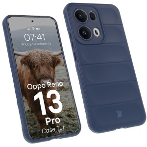 Pancerne etui Bizon Case Tur do Oppo Reno13 Pro, granatowe