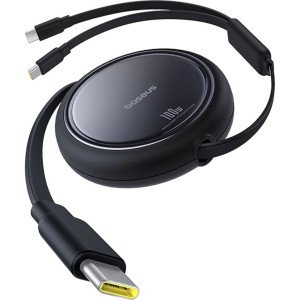 Kabel zwijany Baseus Bright Mirror Series USB-C do 2x USB-C, 100W PD, 1 m, czarny