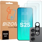 3x Szkło hartowane + szybka na aparat Bizon Glass Clear Pack do Galaxy S25