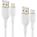 Kabel x2 Belkin Boost Charge PVC 2-Pack USB-A do USB-C 15W 1m, biały