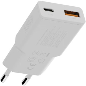 Ładowarka sieciowa USB-C PD, USB-A QC, 25W, Xtorm Slim Line Go2, biała
