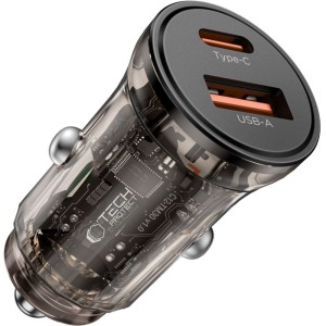 Ładowarka samochodowa Tech-Protect CC01, PD 30W 1x USB-A,  1x USB-C, QC3.0, czarna