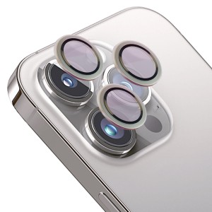 Szkło hartowane na aparat Bizon Glass Snap Lens do iPhone 14 Pro/14 Pro Max, 1 zestaw, srebrna ramka