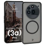 Etui z pierścieniem magnetycznym Bizon Case MatteO do Nothing Phone (3a) Pro, przydymione-czarne