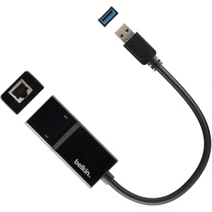 Adapter Belkin USB-A 3.0 do 1Gb Ethernet RJ45, czarny