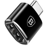 Adapter / przejściówka z USB-A (żeński) na USB-C (męski), Baseus Mini, czarny