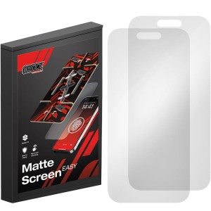 Folia matowa na ekran Grizz MateScreen Easy do iPhone 15 z aplikatorem, 2 sztuki