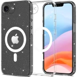 Etui Tech-Protect Flexair MagSafe do iPhone 17e / 16e, przezroczyste z brokatem