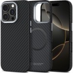 Etui Tech-Protect Ion Carbon MagSafe do iPhone 16 Pro Max, czarne z włóknem węglowym
