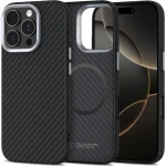 Etui Tech-Protect Ion Carbon MagSafe do iPhone 16 Pro, czarne z włóknem węglowym