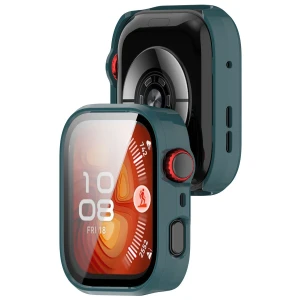 Etui ze szkłem do zegarka Bizon Case Watch Adamo do Huawei Watch Fit 4 Pro, zielone