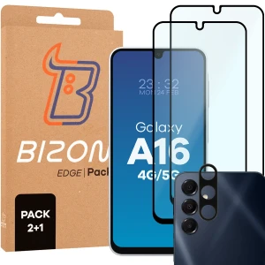 2x Szkło + szybka na aparat Bizon Glass Edge Pack do Galaxy A16 4G / 5G