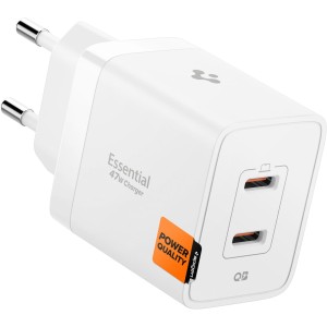 Ładowarka sieciowa GaN USB-C 47W, Spigen Essential EE472EU, biała