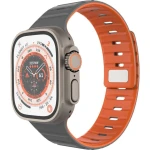 Silikonowy pasek Fixed Silicone Magnetic Strap do Apple Watch 44/45/46/49 mm, szaro-pomarańczowy
