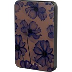 Powerbank indukcyjny Burga Magnetic Gunmetal Velvet Night, magnetyczny do MagSafe, Qi, USB-C, PD, 20W, 5000mAh + kabel USB-C, brązowy w granatowe kwiaty