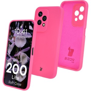 Silikonowe etui Bizon Soft Case do Honor 200 Lite, neonowo-różowe