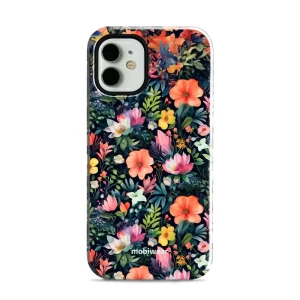 Etui ochronne do iPhone 12 Mini, Mobiwear Elite Pro, kolorowo-kwieciste