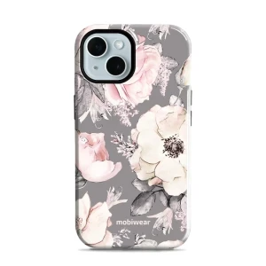 Etui ochronne do iPhone 15, Mobiwear Elite Pro, różowo-kwieciste
