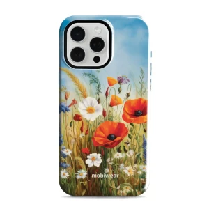 Etui ochronne do iPhone 15 Pro Max, Mobiwear Elite Pro, łąkowe kwiaty