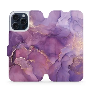 Etui z klapką do iPhone 15 Pro Max, Mobiwear Book, fioletowe