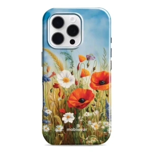 Etui ochronne do iPhone 16 Pro, Mobiwear Elite Pro, łąkowe kwiaty
