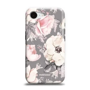 Etui ochronne do iPhone 16e, Mobiwear Elite Pro, różowo-kwieciste