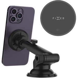 Uchwyt samochodowy magnetyczny na szybę / deskę rozdzielczą Fixed MagRound 2 XL Qi2 15W do MagSafe, czarny