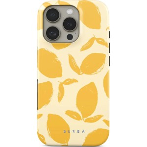 Etui Burga Lemon Tart Tough Magnetic do iPhone 16 Pro, żółte z cytrynowym wzorem