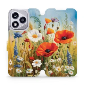 Etui z klapką do Honor 400 Lite 5G, Mobiwear Book, łąkowe kwiaty