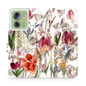 Etui z klapką do Motorola Edge 40, Mobiwear Book, bukiet kwiatów