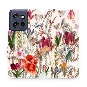 Etui z klapką do Motorola Edge 50 Neo, Mobiwear Book, bukiet kwiatów