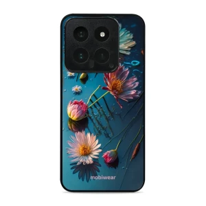 Etui ochronne do Xiaomi 14, Mobiwear Glossy Case, niebiesko-kwieciste