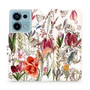 Etui z klapką do Xiaomi Redmi Note 13 Pro 4G, Mobiwear Book, bukiet kwiatów