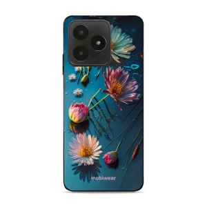 Etui ochronne do Realme Note 50, Mobiwear Glossy Case, niebiesko-kwieciste
