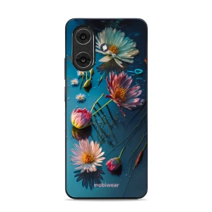 Etui ochronne do Realme Note 60, Mobiwear Glossy Case, niebiesko-kwieciste